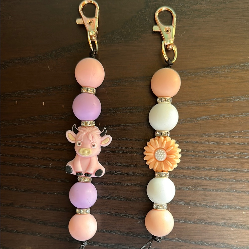 Kids Pastel Beaded Keychain Set